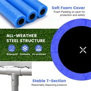 14FT Trampoline, 1320LBS Kids Trampoline with Basketball Hoop, Outdoor Adult Trampoline w/Enclosure Net & Heavy-duty Supports