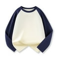 thumbnail image 2 of Toddler Sweatshirts Raglan Solid Color Long Sleeve Comfortable Crewneck Pullover Tops for Boys Thermal Casual T-Shirts Z02-Navy 2-3 Years, 2 of 4