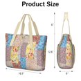 thumbnail image 3 of Tote Bag for Women - Pioneer Flower Shoulder Bag - Large Utility Work Duffle Bag with Zipper Handbag for Travel, Work, Sprots, 3 of 5