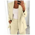 thumbnail image 2 of RQYYD Suits for Women 2023 Blazer Sets Women 2 Piece Outfits Business Casual Outfits 2023 Dressy Casual Pant Suits Plus Size Wide Pants Suit Set, 2 of 5