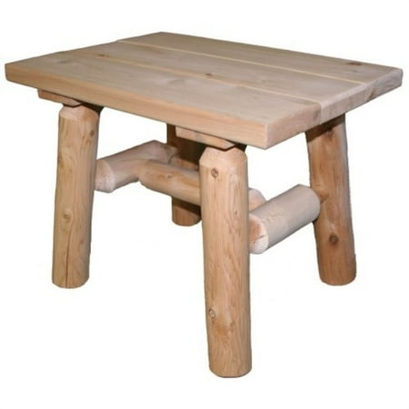 lakeland mills cedar log end table, natural - Walmart.com - Walmart.com