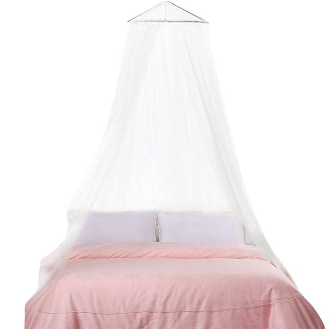 Forma redonda superior mosquitera cama dosel niños mosquitera para cama de 1,5 m (blanco)