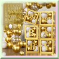 thumbnail image 2 of CelebrateBox - Personalized Letter Balloon Boxes for Baby Showers, Bridal Showers, and Birthdays! Includes 54 Gold Letter Blocks and 6 Baby Balloons. Reusable and Fun!, 2 of 5