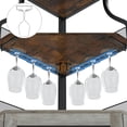 thumbnail image 2 of Industrial 5 niveles de esquina bar gabinete con glass holder - estilo rural liquor gabinete con estante y door para home bar, coffee bars, 2 of 9