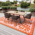 thumbnail image 3 of SUNDEREY 6’X9’Outdoor Rug for Patio,Waterproof Beach Mats, Seaweed Pattern Plastic Straw Outdoor Rugs for RV Patio Deck Beach Porch Backyard,Orange, 3 of 9