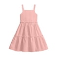 thumbnail image 3 of ASEIDFNSA Girls Sleeveless Ruffle Dress with Tiered Hem Smocked Bodice and A Line Fit (Pink,9-10 Years), 3 of 3