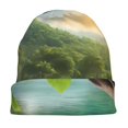 thumbnail image 7 of Naloa Lake Forest Dinosaur Soft Beanie Hat, Knit Beanie Daily Beanie in Fine Knit for Women Men Winter Travel, Outdoor, 7 of 7