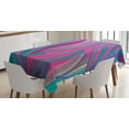 thumbnail image 1 of Ambesonne Abstract Tablecloth Rectangular Table Cover, Curved Stripe Pattern Wavy, 52"x70", Multicolor, 1 of 3