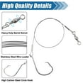 thumbnail image 3 of 20Pcs Fishing Circle Hooks Saltwater Catfish Hooks Catfishing rig with Steel wire Leader Hook Rigs for Surf fishing rig tackle, 3 of 9