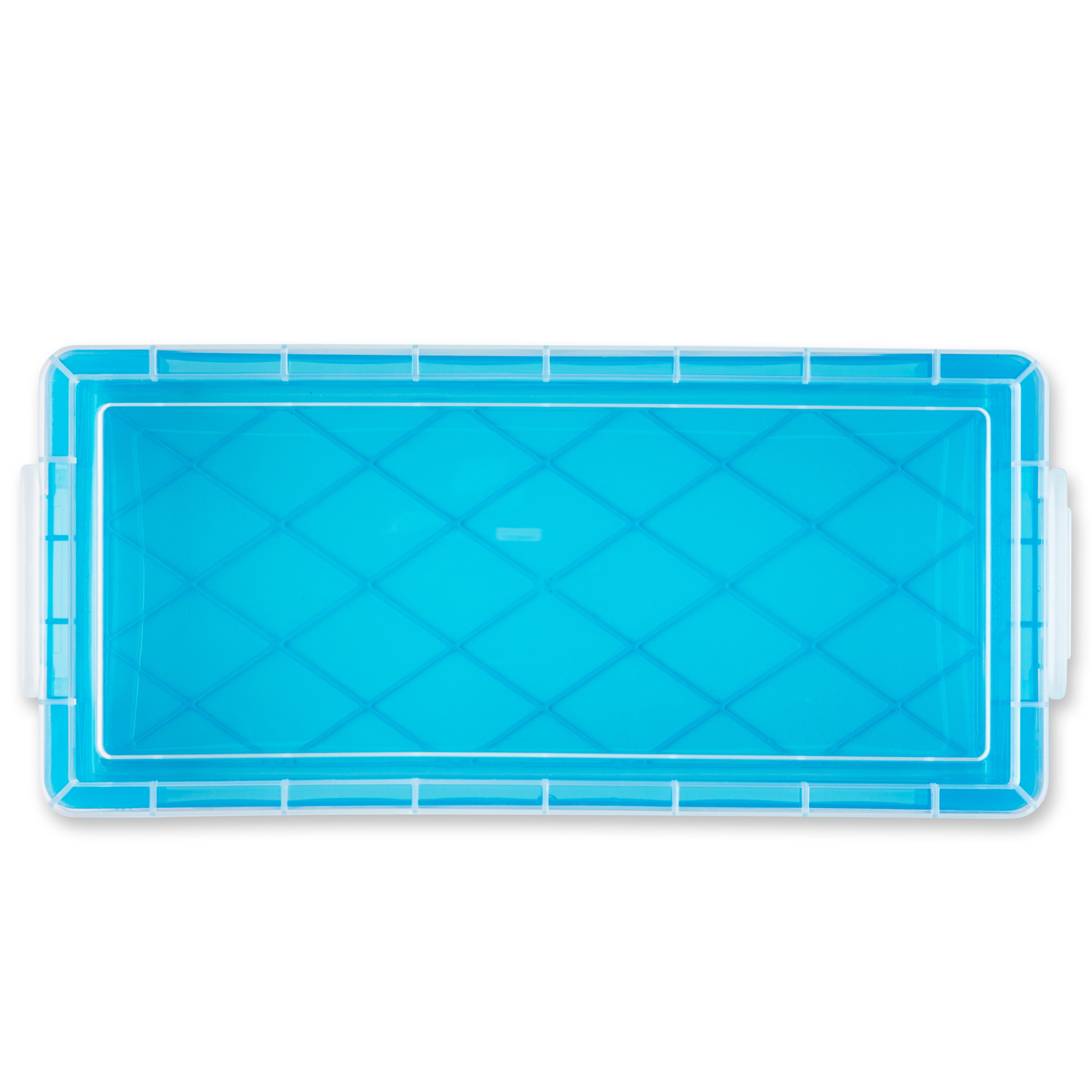 Simply Tidy Durable Plastic Pencil Box, Teal, 12 Pack