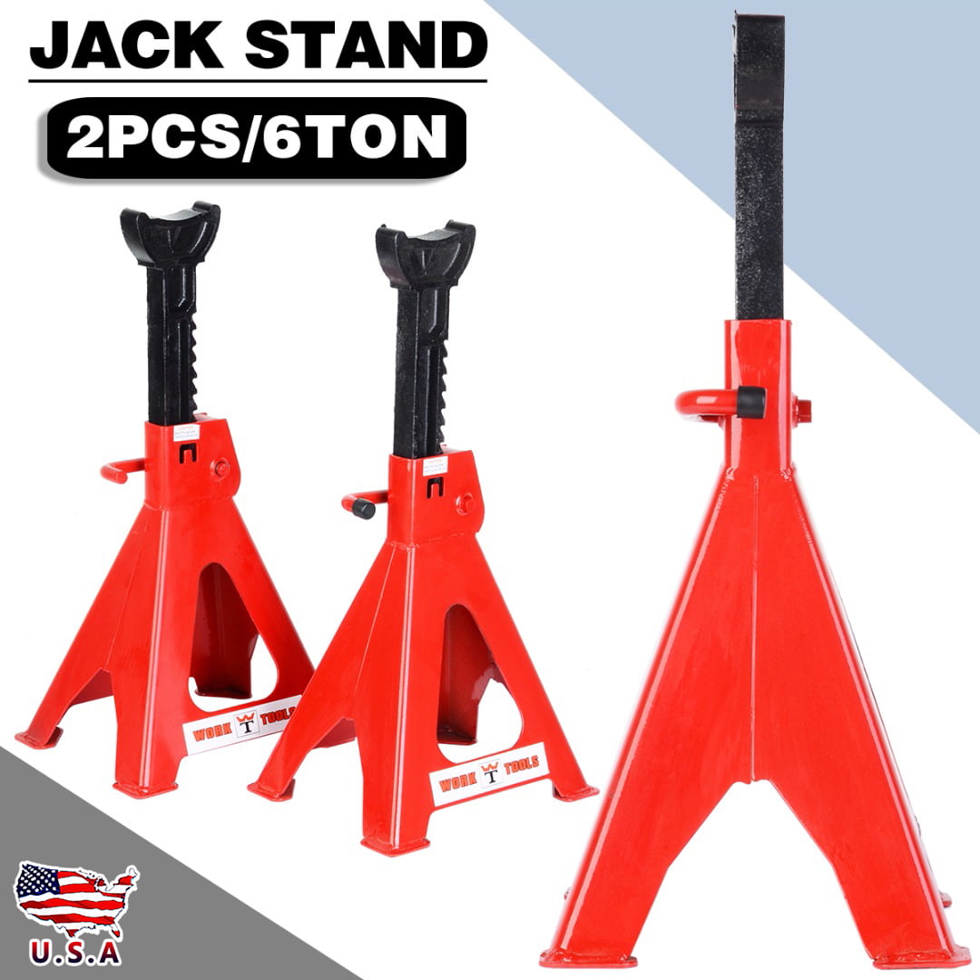 Jack Stands 3 Ton Ratcheting Adjustable Height Set Pair Heavy Duty Car Truck NEW 