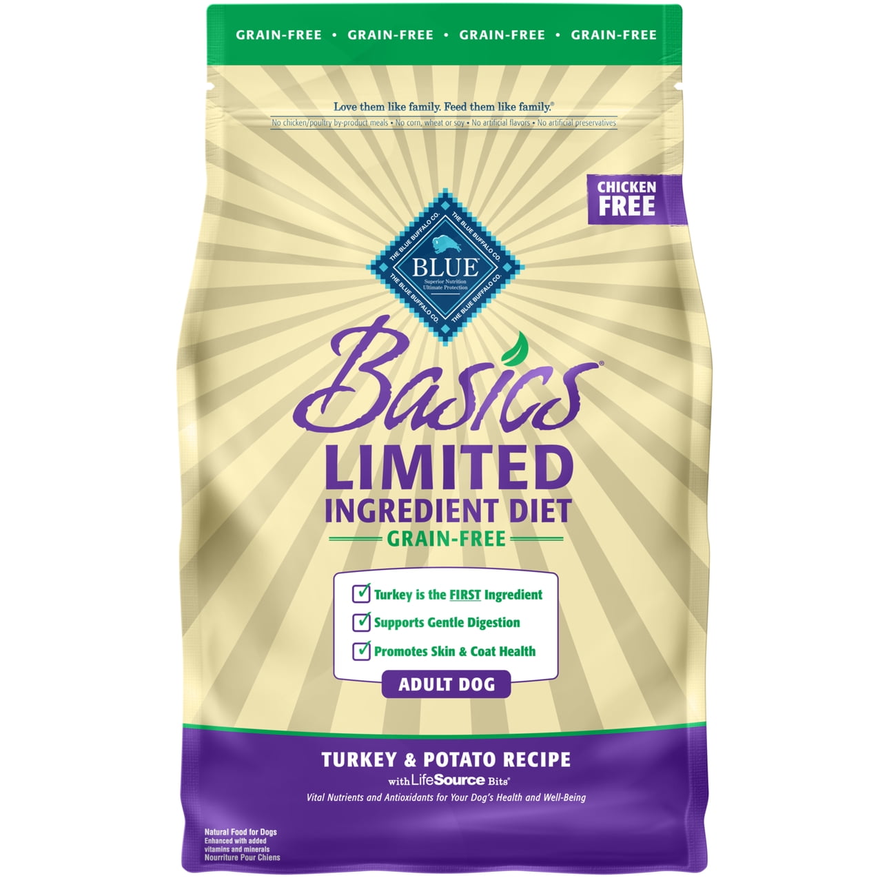 Blue Buffalo Basics Skin & Stomach Care Turkey and Potato Dry Dog Food