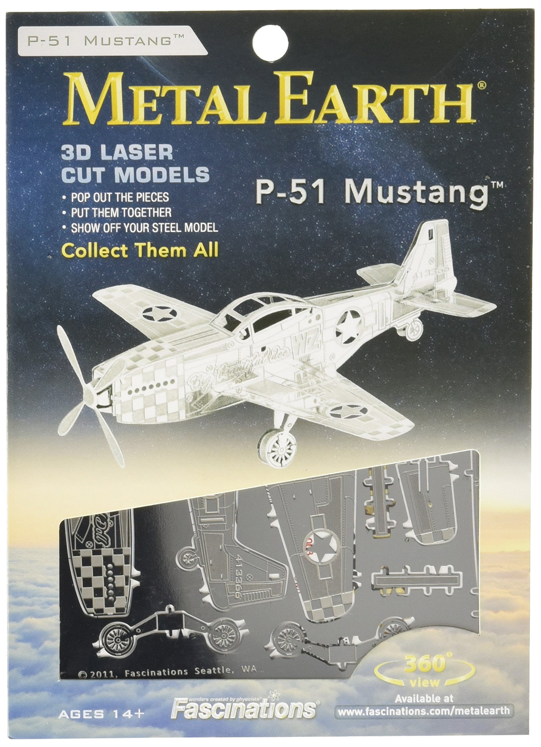 Fascinations ICONX Tuskegee Airmen P-51D Mustang 3D Metal Earth Model Kit ICX142 