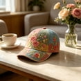thumbnail image 6 of YYDENG Vintage Floral Print Adjustable Baseball Cap Lightweight Breathable Soft Fabric Vintage Patchwork Sun Hat Multi Floral Color Options For Outdoor Gardening Beach Travel Daily Street Headwear, 6 of 9