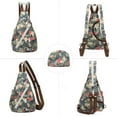 thumbnail image 4 of KL928 Canvas Sling Backpack for Men Women Floral Printed Crossbody Small Backpack, 4 of 6