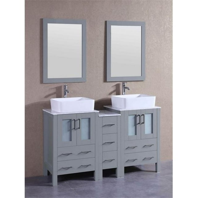 Mercury Import Group AGR224RCCM1S 60 in. Bosconi Double Vanity Set - Gray