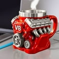 thumbnail image 3 of V8 Engine Mug, Personalized Engines Stainless Steel Cup, Retro Punk Personalized Coffee Cup, Creative Car Engine Coffee Cup with Insulated Handle for Motorcycle Enthusiasts & Engineers, 14 Oz, 3 of 7