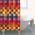 thumbnail image 4 of Colorful Geometric Pattern Shower Curtain 36"x72" ,Bathroom Decorative Shower Curtains Set with 12 Hooks,Modern Waterproof Washable Shower Curtain, 4 of 6