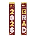 thumbnail image 4 of Maroon and Gold Graduation Decorations, 2026 Graduation Decorations, 72X12 In, Door Decorations Hanging, Outdoor Flags & Banners, Congrats Grad Banner, Gold Accent Decor, 2 Pc, 4 of 8