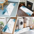 thumbnail image 5 of 2'x6' Rug Runners for Hallways Kitchen, Marble Blue Non Slip Entryway Beside Floor Carpet Runner, Gold White Modern Gradient Ocean Wavy Ripple Laundry Room Bedroom Throw Rugs Mat for Family Pet, 5 of 8