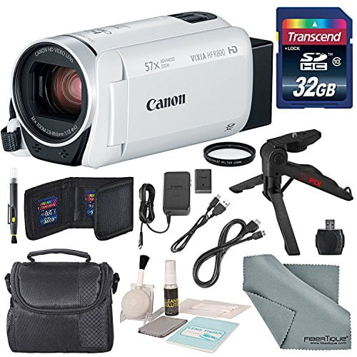 Canon Vixia HF R800 HD Camcorder (White) Bundle W/ 32GB SD Card