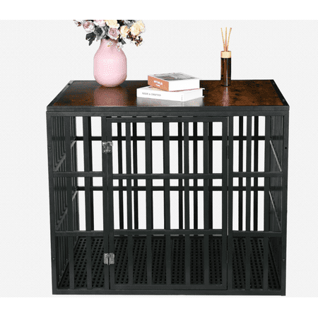 Highsound 32" Heavy Duty Dog Crate, Metal Dog Cage for Medium Pet