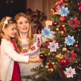 thumbnail image 4 of 2024 Nuevo árbol de Navidad con flores brillantes de 14 cm, adornos de flores artificiales, decoración navideña para el hogar, Año Nuevo, 4 of 5