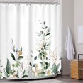 thumbnail image 2 of Sage Green Eucalyptus Botanical Shower Curtain Watercolor Leaves Plants Bathroom Curtains Set Mint Gold Floral Nature 72Wx72L Inches Bath Accessories Decor Fabric 12 Hooks, 2 of 6