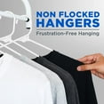 thumbnail image 4 of 50 Pcs. of Standard Plastic Hangers for Clothes - Durable Tubular Hanger Slim Design Idea for Daily Use Space Saving Heavy Duty Coat Pants Shirt Hanger Set (White), 4 of 7