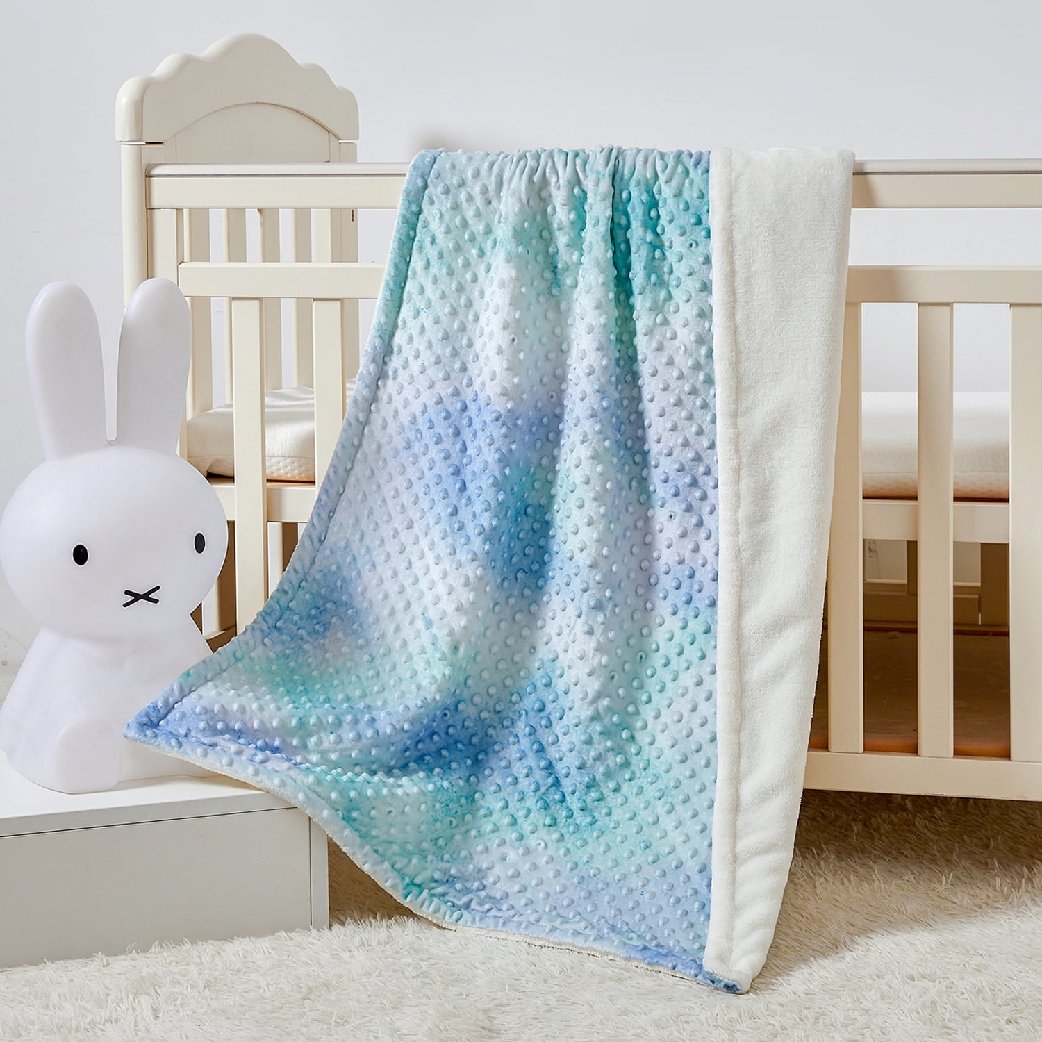 Arjincute Unisex Baby Dot Minky Fabric Swaddle Receving Blanket for Newborn Infant Toddlers 30x40inch Tie Dye Print