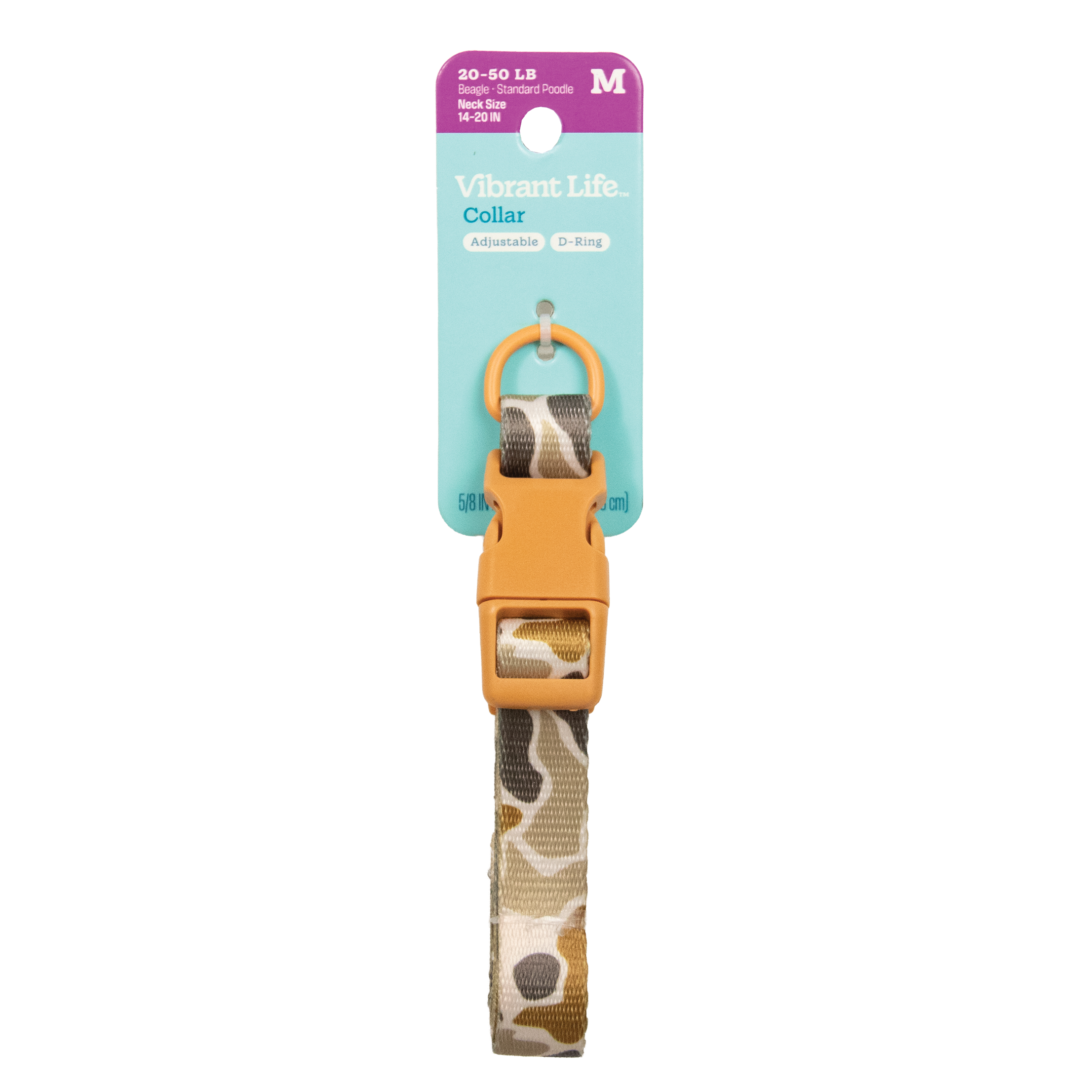 Vibrant Life Polyester Adjustable Dog Collar, Camo, Medium photo 1