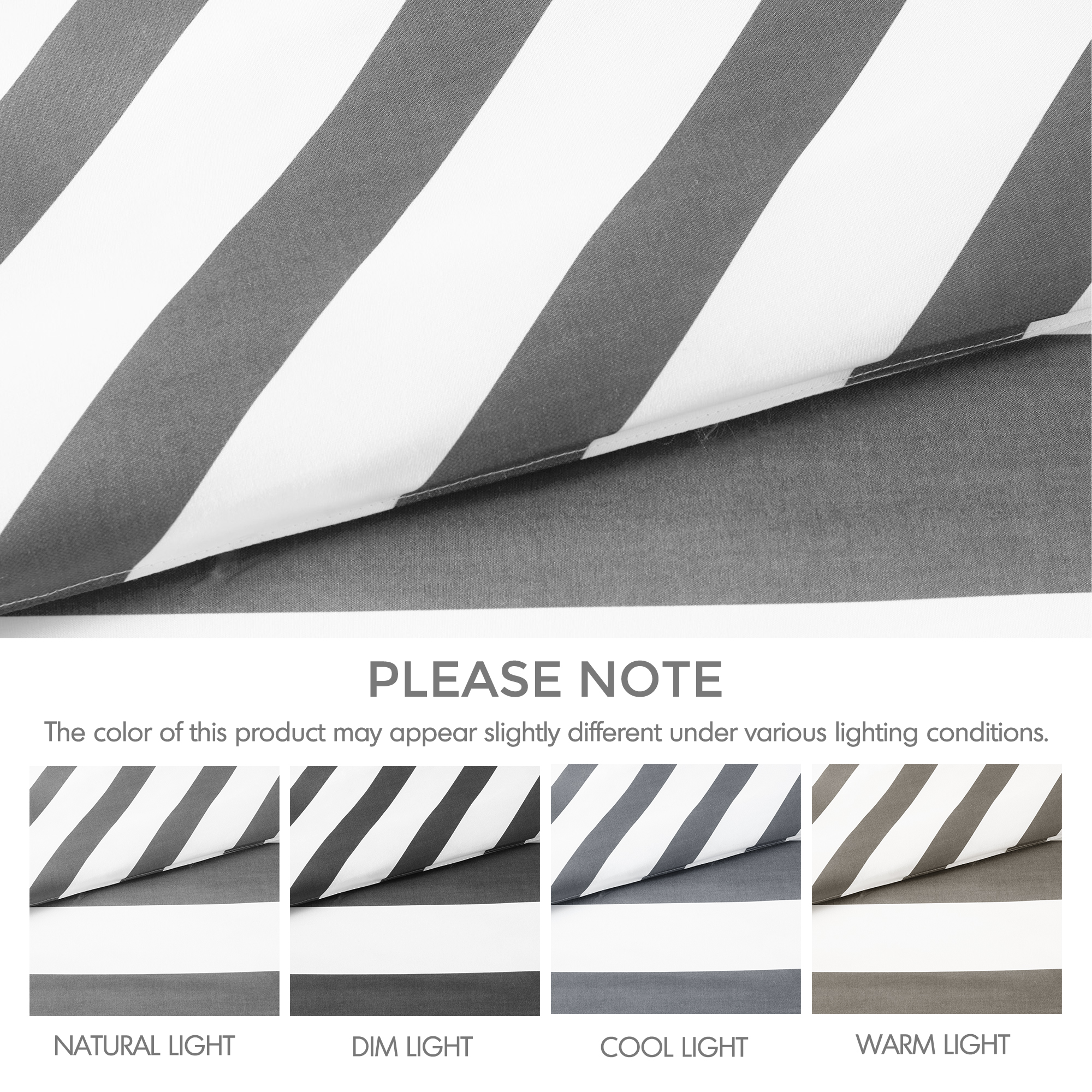 Regency Heights Essential King Size Comforter Sets, 3-Piece Bedding Set King, Reversible Striped Comforter Bed Set, Charcoal