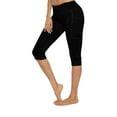 thumbnail image 3 of Frontwalk Womens Capri Yoga Pants Solid Crop Joggers Tights Capris High Waist Tummy Control Pants with Pockets, 3 of 4