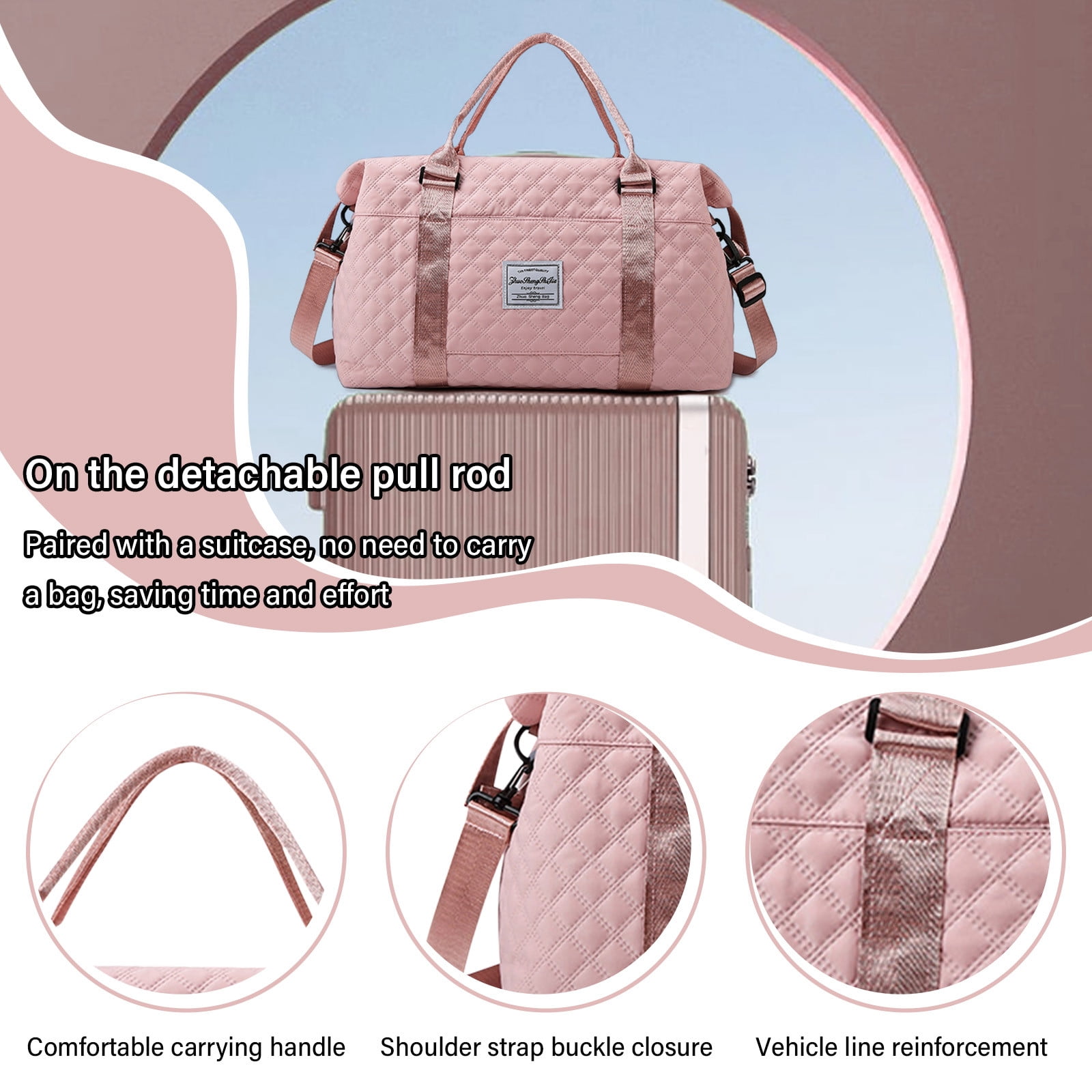 SLYNSHome Travel Duffle Bag For Women, Sport Gym Tote Bag With Toiletry Bag, Large Carry On Overnight Bag For Women Girls Travel, Gym Bag For Labor And Delivery Bag