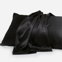 Gogreen Satin Pillowcase for Hair and Skin, Silk Satin Pillowcase 2 Pack, Pillow Cases Set of 2, Silky Pillow Cover with Envelope Closure (20"x36", Black, King)