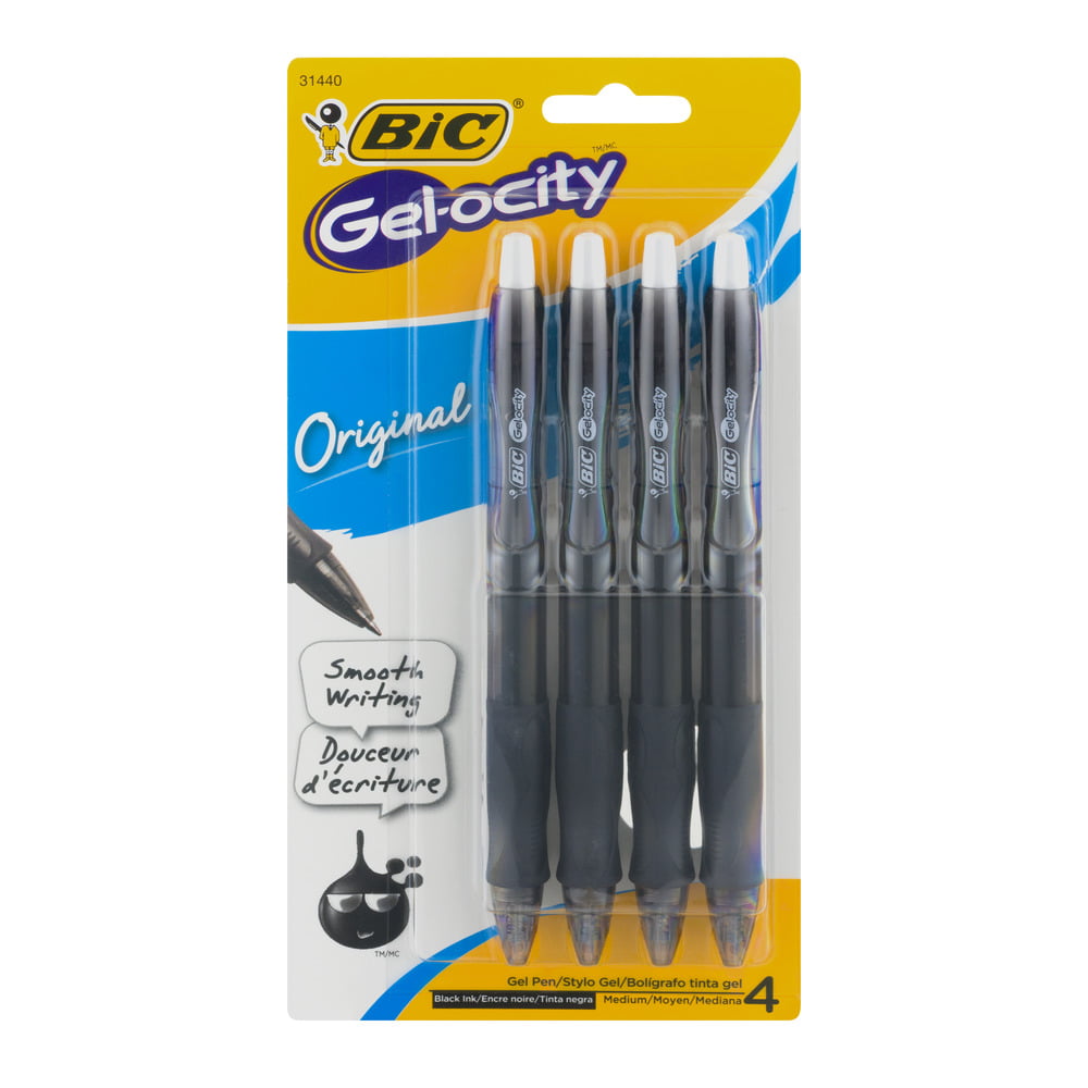 BIC Rlc11 BLK Velocity Roller Ball Retractable GEL Pen Black Ink Medium for sale online 