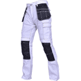 thumbnail image 4 of Men’s Cargo Work Pants – Heavy Duty Safety Trousers with Reinforced Knees and Utility Tool Pockets White, 4 of 5