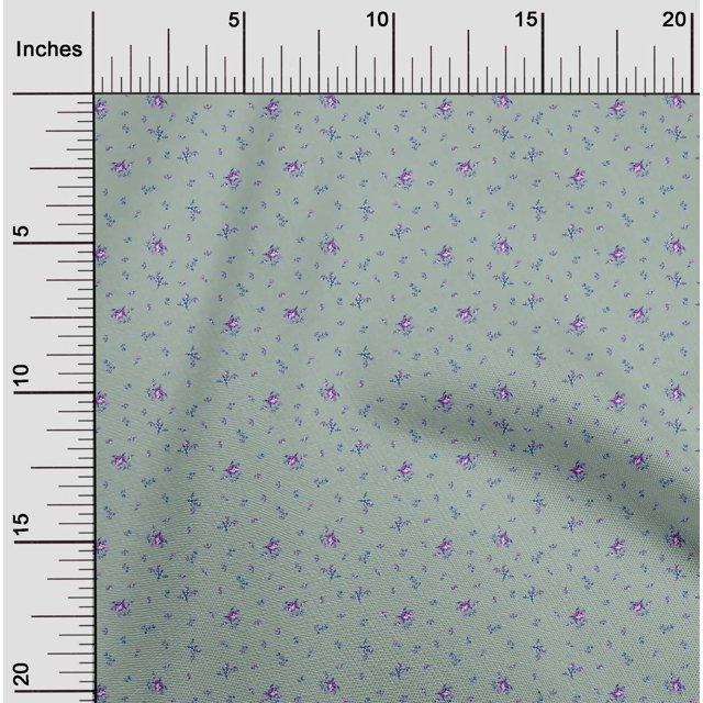 oneOone Georgette Viscose Fabric Leaves & Flower Floral Print Fabric BTY 42 Inch Wide