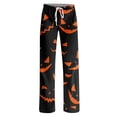 thumbnail image 5 of Womens Halloween Comfy Pajama Pants Pumpkin Print Casual Elastic Waist Pjs Lounge Pants, 5 of 6
