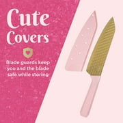 Paris Hilton 6 Piece Cutlery Set, Stainless Steel Blades, Jewel-Shaped Handles, Multicolor Pink