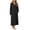 Black, variant on Miqool Cable Knit Fleece Nightgown for Women V Neck Cozy Plush Long Sleeve Warm Sleep Dress with Pockets