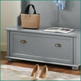 thumbnail image 3 of Hall Tree with Shoe Rack Bench, Coat Hooks & Shelves | Modern Classic Gray | MDF | Gray, 3 of 20