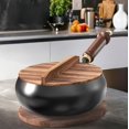 thumbnail image 1 of 11"/28CM Cast Iron Pan Splash Resistant Design Rust Proof Durable Construction Even Heat Distribution Healthy Cooking Essential for Indoor Outdoor Use Oven Safe, 1 of 9