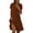 Brown, variant on Summer Womens Shirt Dresses Collared Stripe Plaid Short Sleeve Midi Dress Casual Office Work Sundress