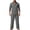 Grey, variant on Mens Shirts Casual 2 Piece Long Sleeve Button Down Cuban Shirt and Pants Set Summer Beach Outfits (Black,S)