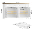 thumbnail image 2 of Homfa Farmhouse Kitchen Sideboard, 4-Doors 2-Drawers Wood Buffet Cabinet with Adjustable Shelves, White, 2 of 7