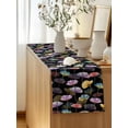 thumbnail image 5 of Table Runner 72 Inches Long for Kitchen Dining, Spring Flowers Dresser Scarf Farmhouse, Dining Table Decorations for Wedding/Parties, Watercolor Floral Vintage Black 14 x 72 In, 5 of 8