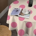 thumbnail image 4 of Tablecloth Pink Polka Dots on Beige Table Cover 70inch Round Washable Table Cloth for Kitchen Dinning Party Tabletop Modern Decoration, 4 of 7