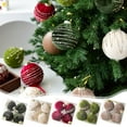 thumbnail image 6 of Yhmxh 4 Pcs Velvet Christmas Balls Set 3.14 inches Glitter Christmas Tree Ornaments Decoration Flocked Christmas Ball Xmas Balls Ornaments Xmas Tree Hanging for Indoor Outdoor Holiday Party Decor, 6 of 6