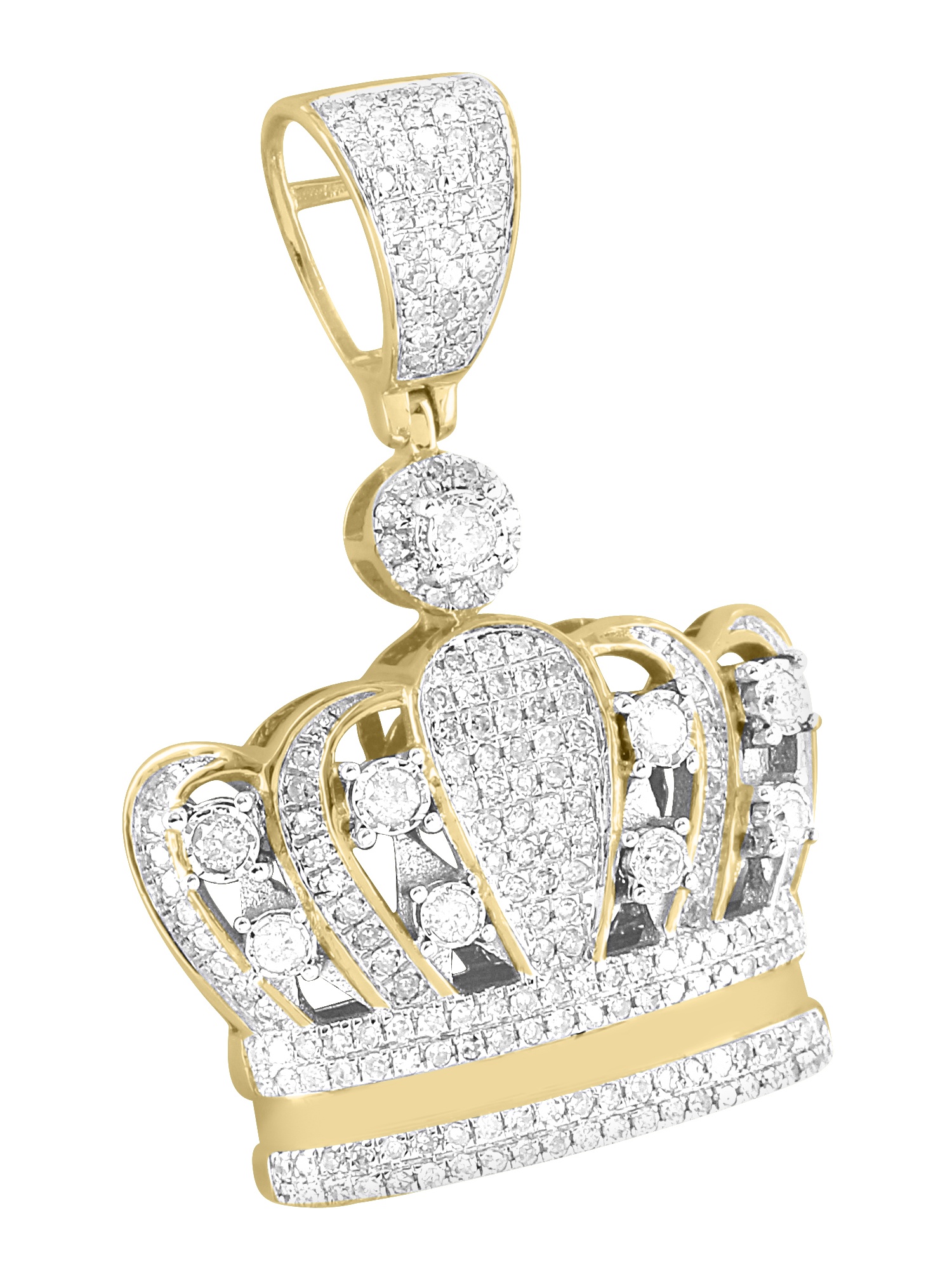 Master Of Bling King Crown Design Pendant Solitaire